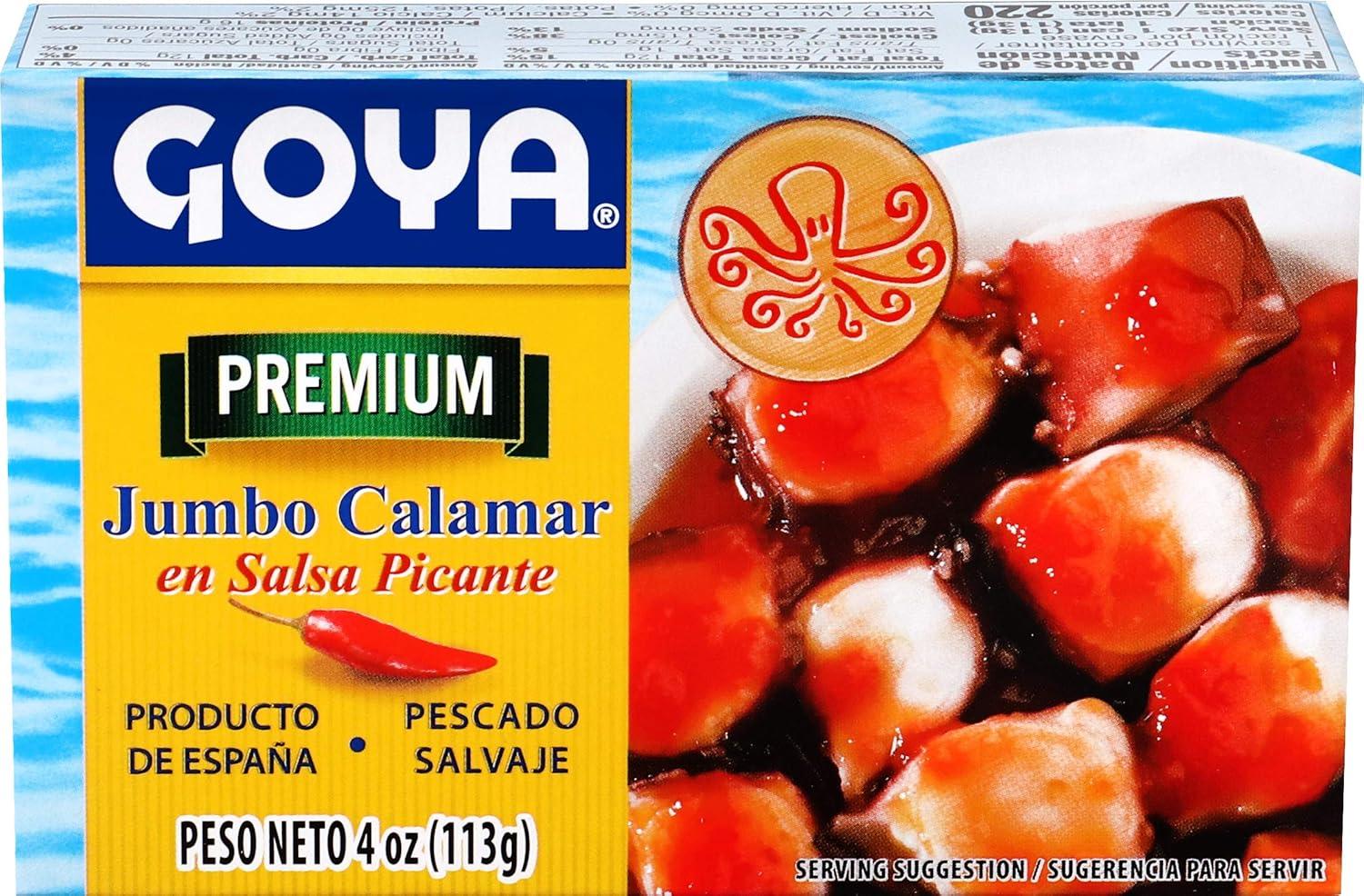 image:imageGoya Foods Jumbo Squid Pieces in Hot Sauce Octopus Style 4 Ounce Pack of 25Hot Sauce