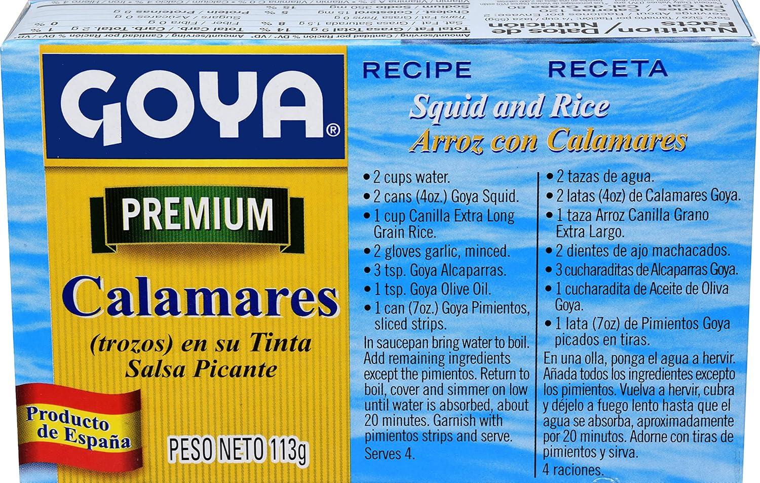 image:imageGoya Foods Jumbo Squid Pieces in Hot Sauce Octopus Style 4 Ounce Pack of 25Marinara
