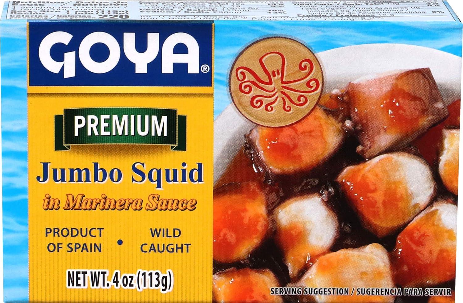 image:imageGoya Foods Jumbo Squid Pieces in Hot Sauce Octopus Style 4 Ounce Pack of 25Marinara