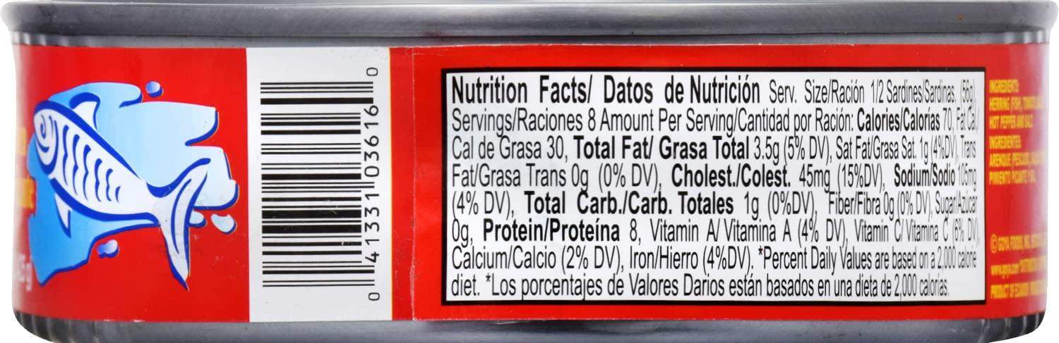 image:imageGoya Foods Sardines in Hot Tomato Sauce 15 Ounce Pack of 24