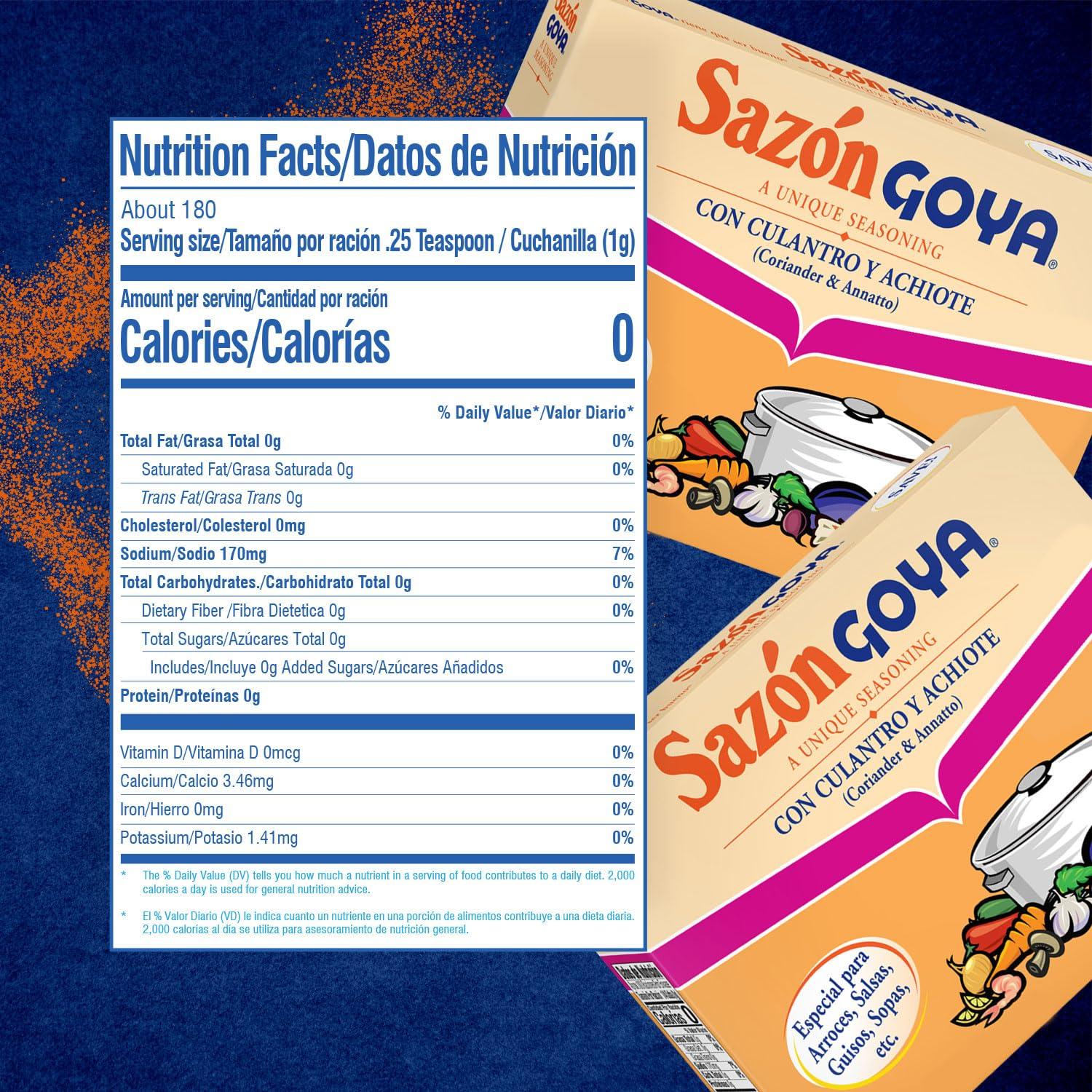 image:imageGoya Foods Sazn Seasoning with Coriander amp Annatto 141 Ounce Pack of 36352 Ounce Pack of 18