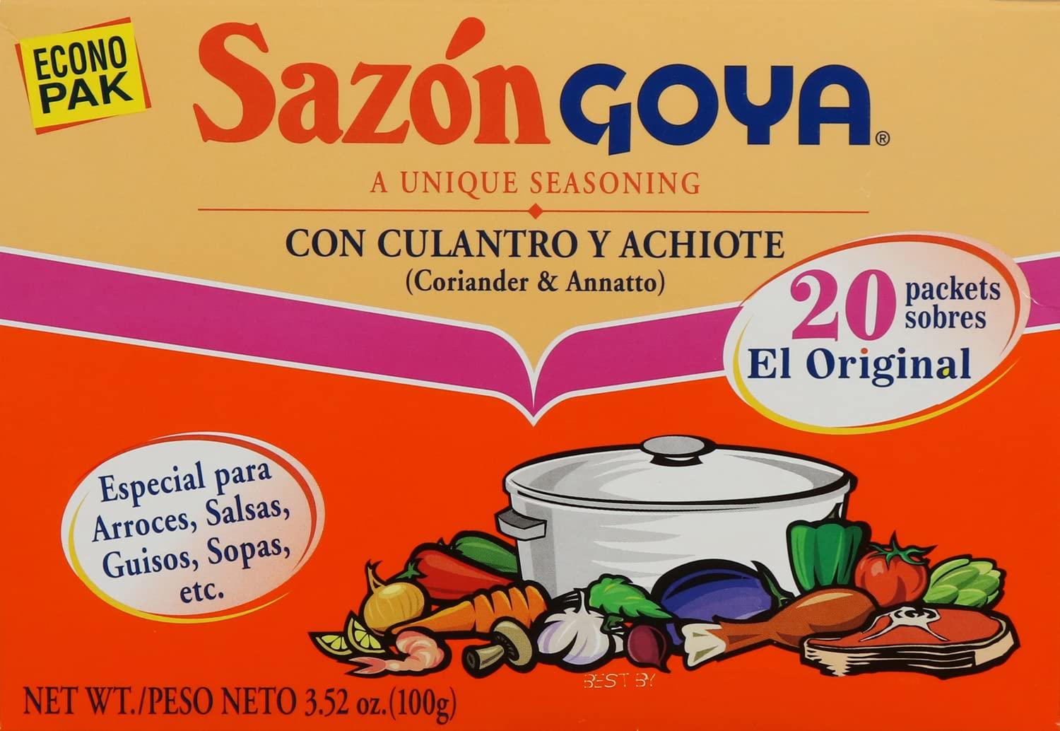image:imageGoya Foods Sazn Seasoning with Coriander amp Annatto 141 Ounce Pack of 36352 Ounce Pack of 18