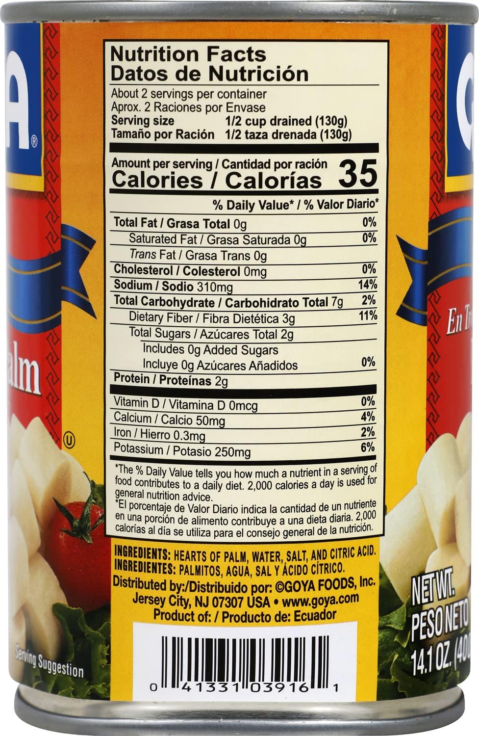 image:imageGoya Foods Whole Hearts of Palm Palmitos 141 Ounce Pack of 12Salad Cut