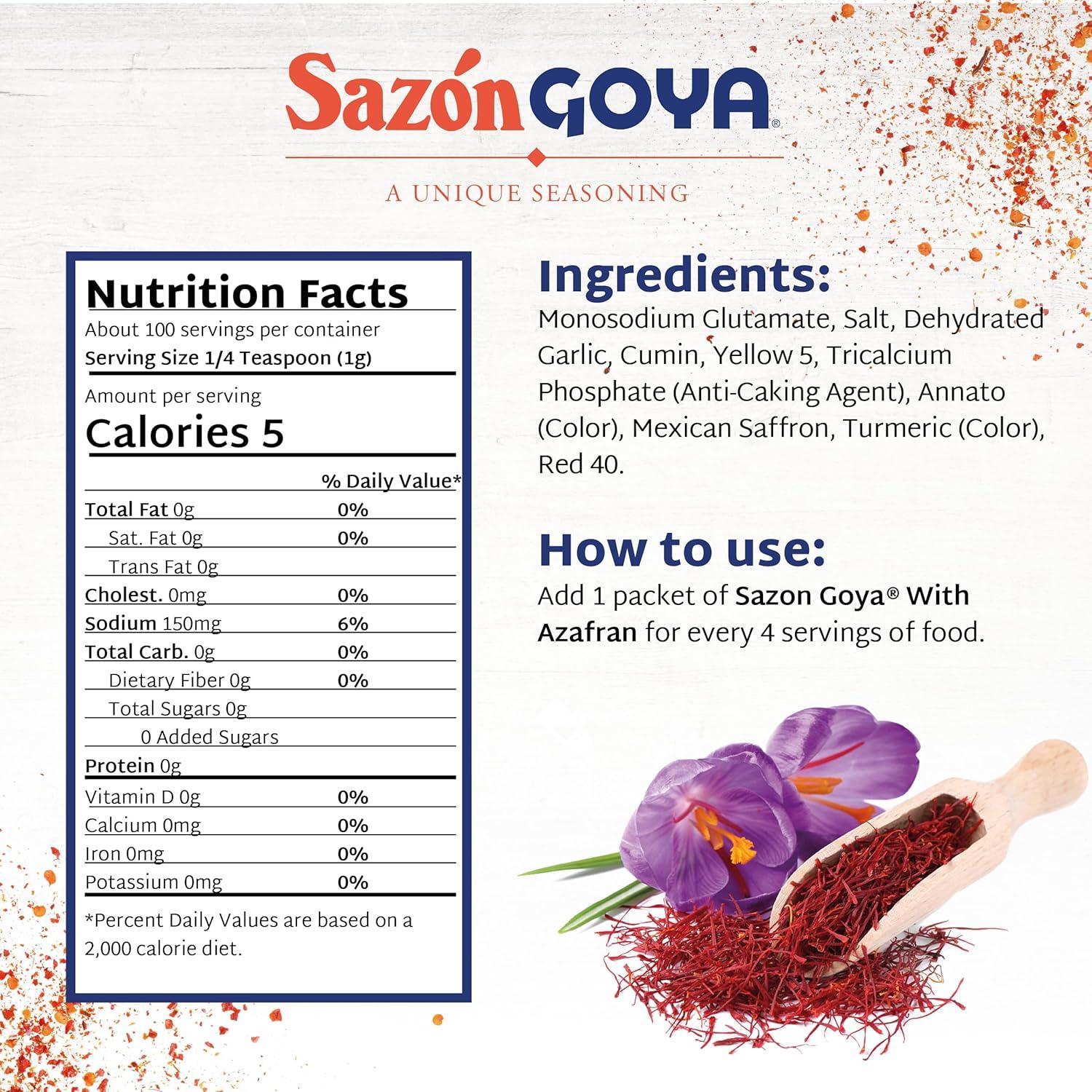 image:imageGoya Sazn Seasoning With Azafran 352 Ounce Pack of 3352 Ounce Pack of 3