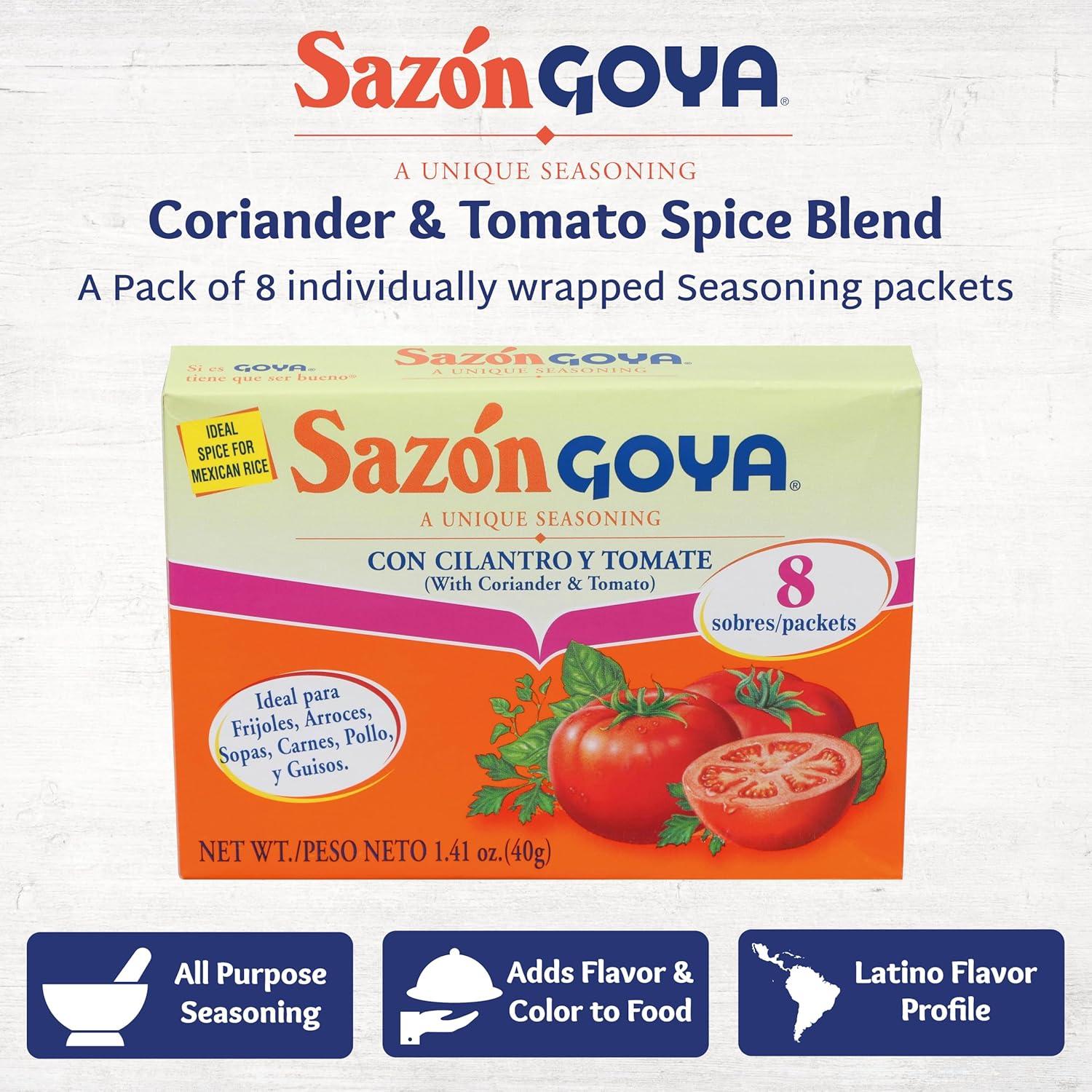 image:imageSazn with Cilantro and Tomato by Goya Latin Spice Blend for Poultry Seafood Meat and Vegetables All Purpose Mexican Seasoning 141oz Carton