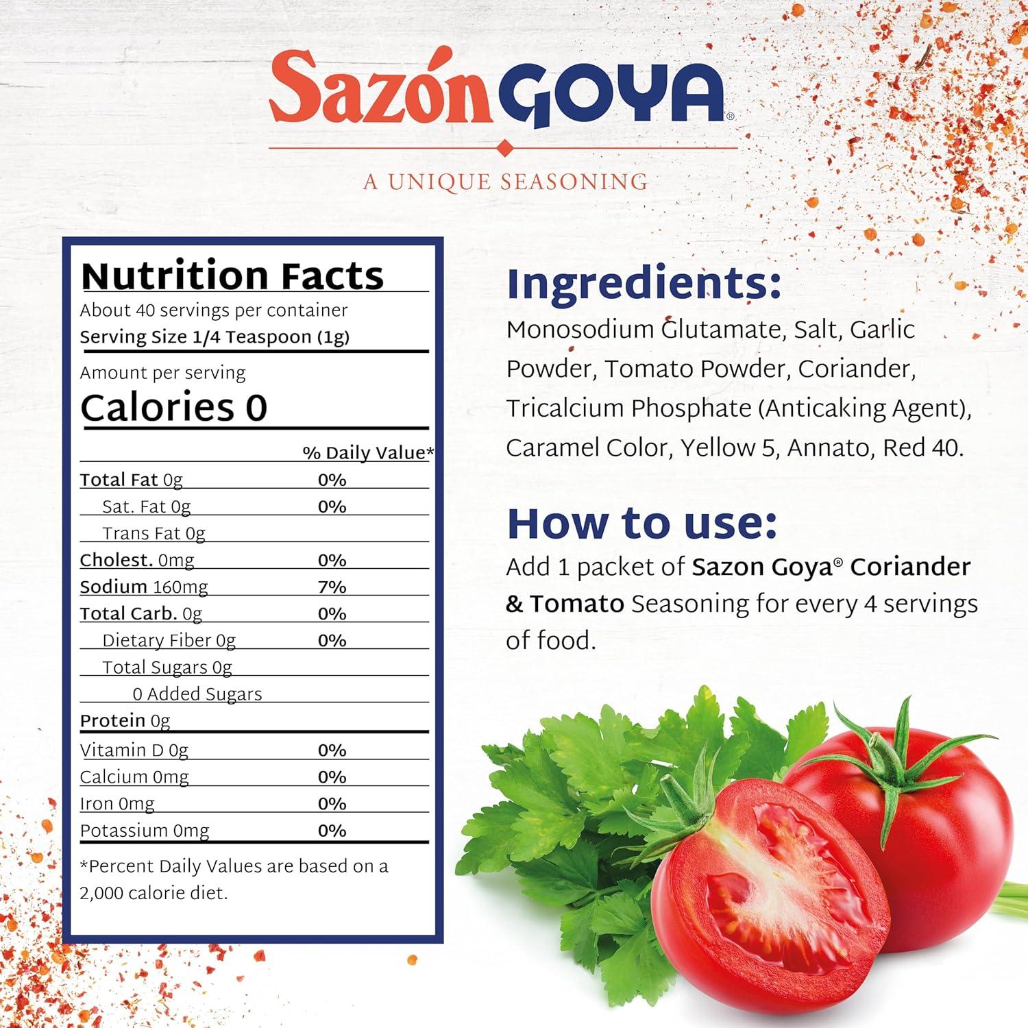 image:imageSazn with Cilantro and Tomato by Goya Latin Spice Blend for Poultry Seafood Meat and Vegetables All Purpose Mexican Seasoning 141oz Carton