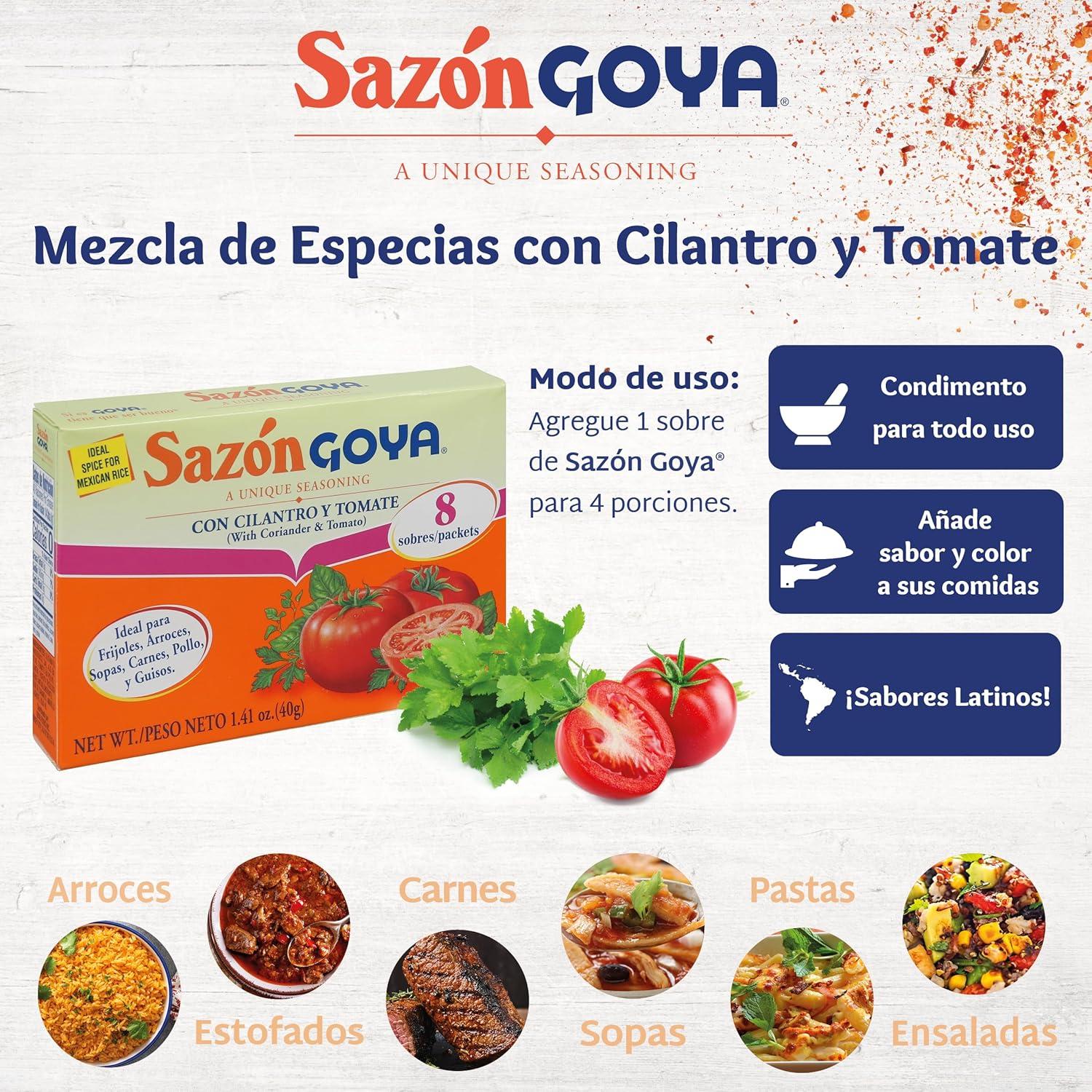 image:imageSazn with Cilantro and Tomato by Goya Latin Spice Blend for Poultry Seafood Meat and Vegetables All Purpose Mexican Seasoning 141oz Carton