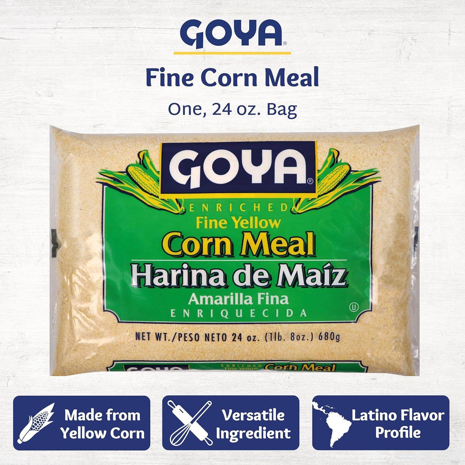 image:imageYellow Cornmeal by Goya Gluten Free Cornmeal Harina De Maiz Fine Ground Corn Flour for Cornbread Cornmeal Porridge and More 24oz Bag