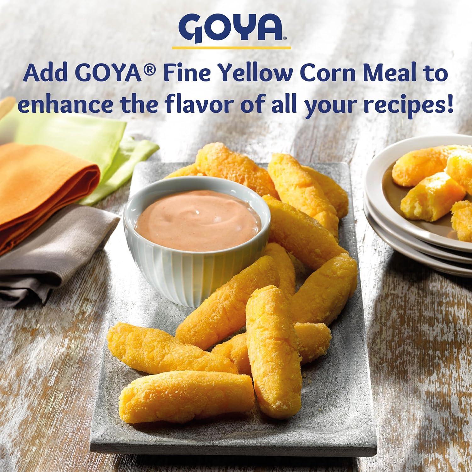 image:imageYellow Cornmeal by Goya Gluten Free Cornmeal Harina De Maiz Fine Ground Corn Flour for Cornbread Cornmeal Porridge and More 24oz Bag