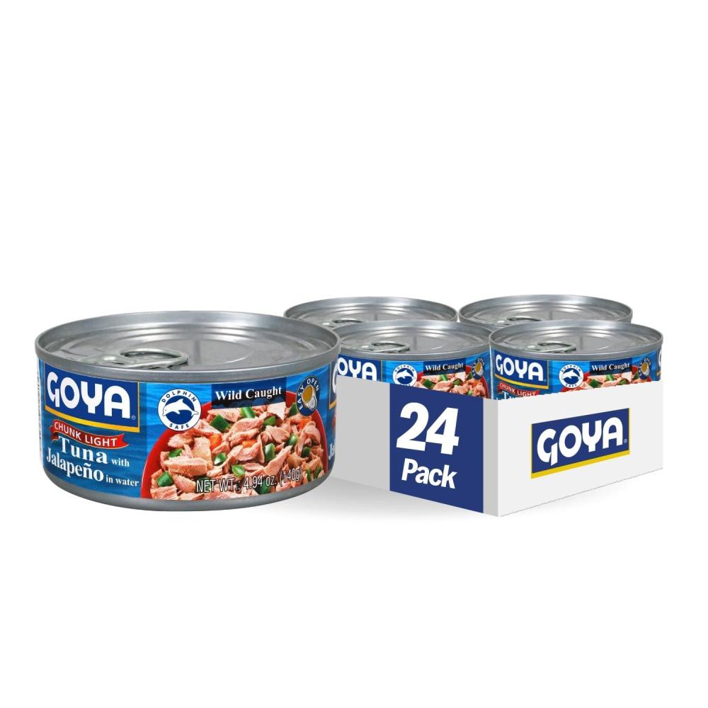 image:imageGoya Foods Chunk Light Tuna with Jalapeo Wild Caught 494 Ounce Pack of 24Jalapeno