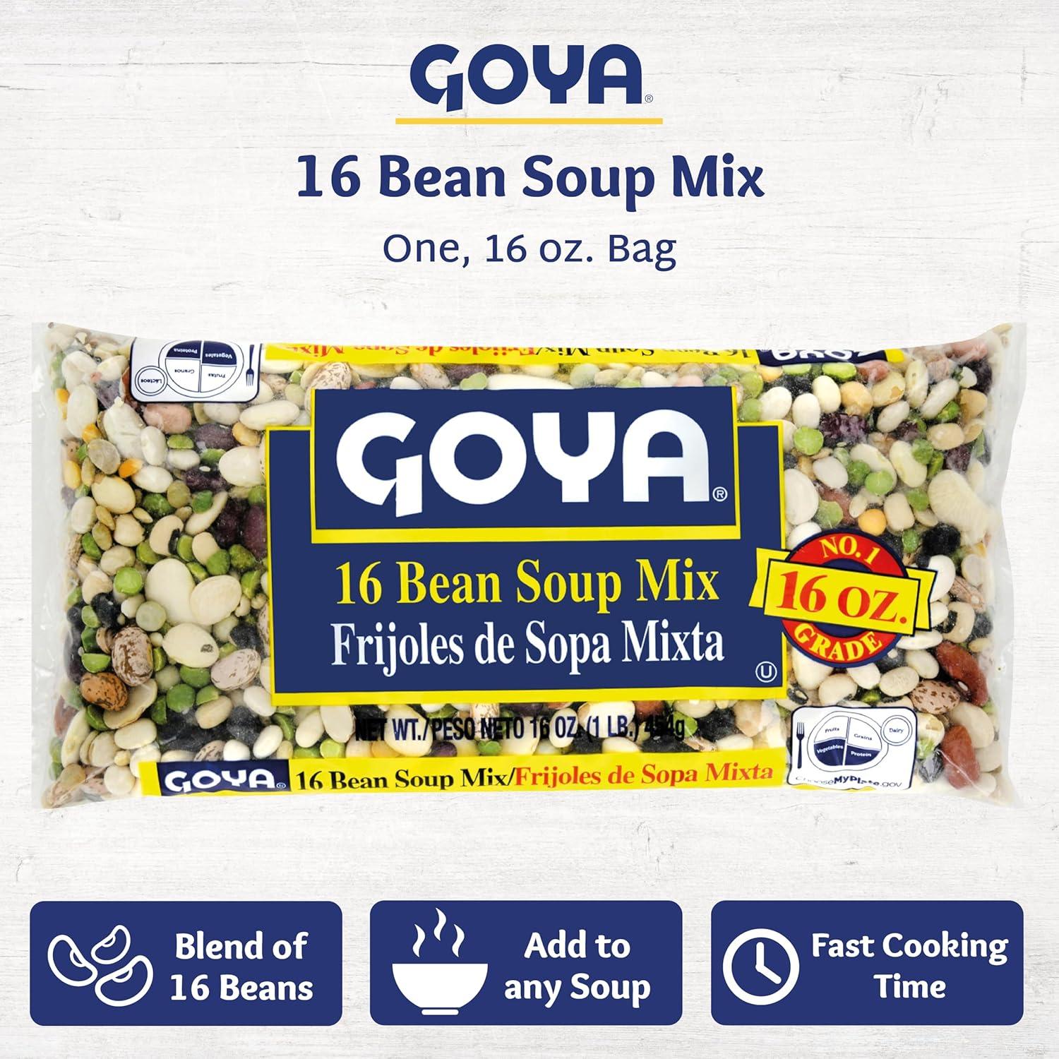 image:imageGoya Foods 16 Bean Soup Mix Dry 16 Ounce Pack of 24Bean
