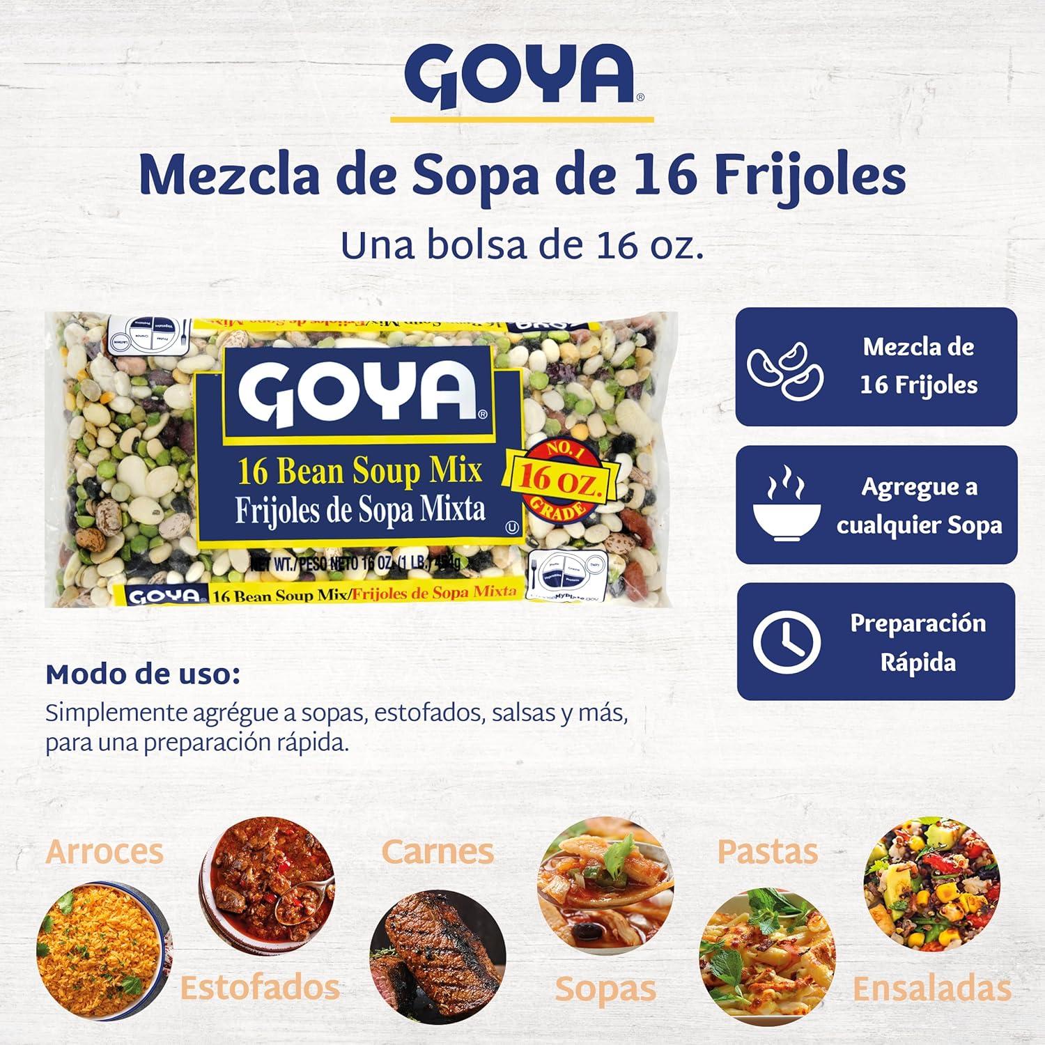 image:imageGoya Foods 16 Bean Soup Mix Dry 16 Ounce Pack of 24Bean